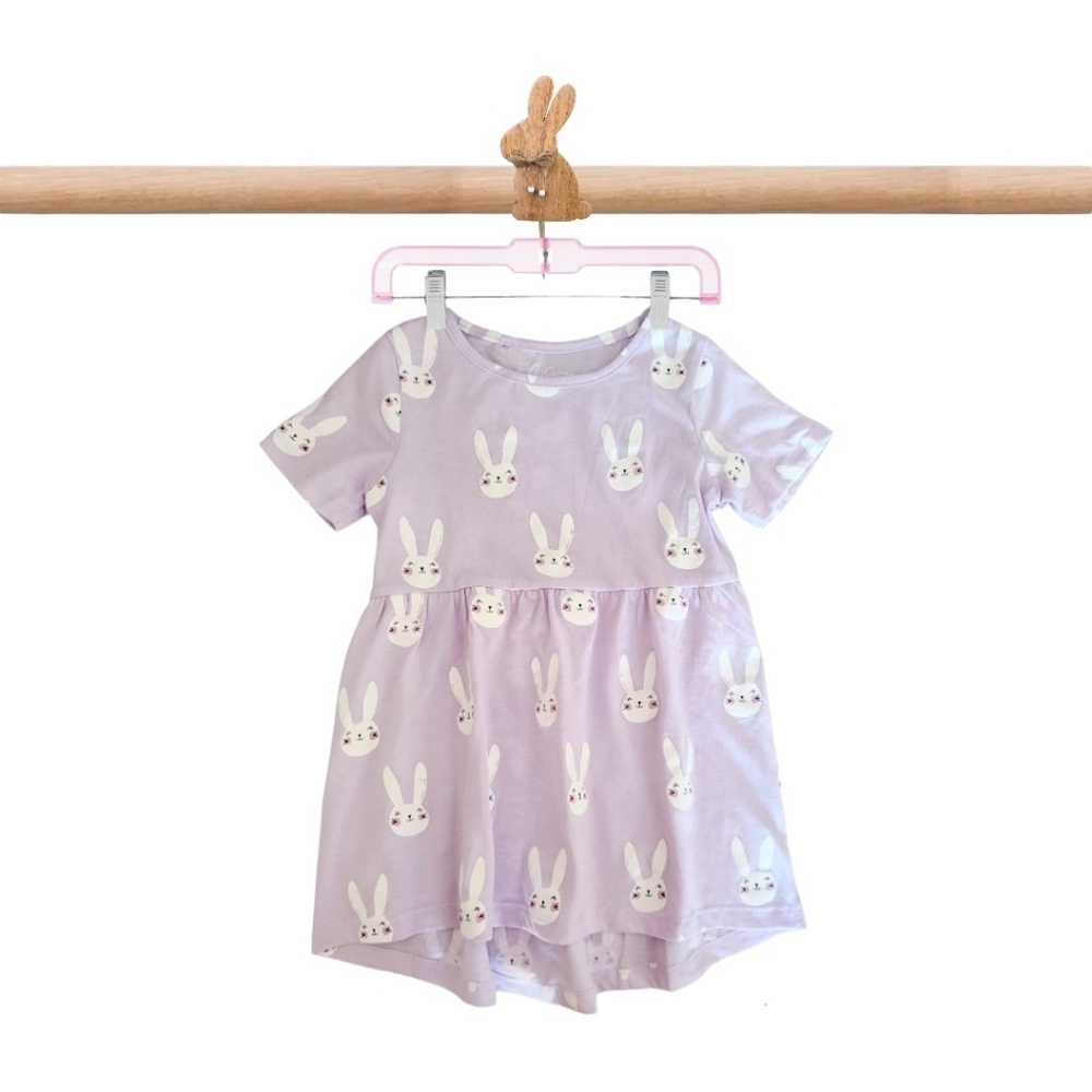 City streets bunny printed toddler  dress